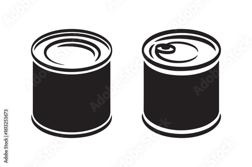 Classic Metal Food Can or Tin Container Silhouette Icon