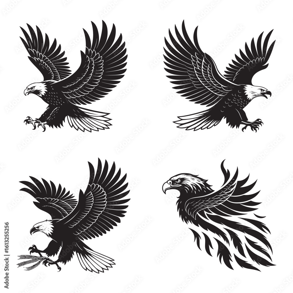 Fototapeta premium American Eagle Head with USA Flag