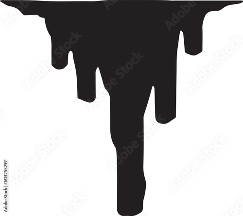 Cave Stalagmite Silhouette - Geological Formation Illustration