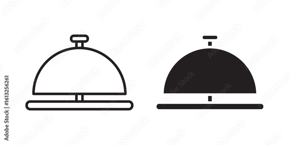 Fototapeta premium Reception bell icon Hotel, Service, Ring, Front Desk, Call Flat Vector Illustration