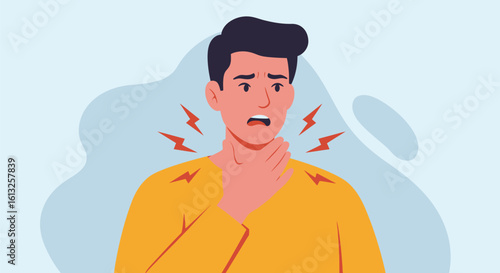 Man Suffering from Throat Pain