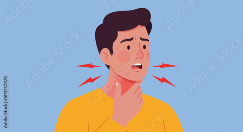 Man Suffering from Throat Pain