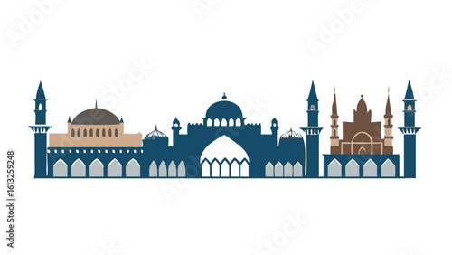 Turkish Minaret-Inspired Vector Art - Anatolian SVG Banner