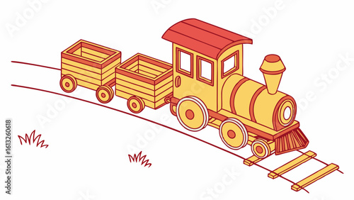 Vector illustration of a colorful toy train for children's playtime and nursery decor