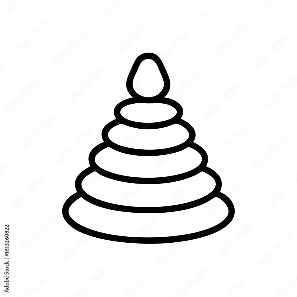 Vector illustration of a classic children's stacking toy pyramid for early learning
Vector illustration of a classic children's stacking toy pyramid for early learning