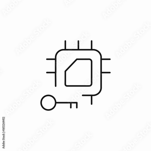 chip security key icon sign vector