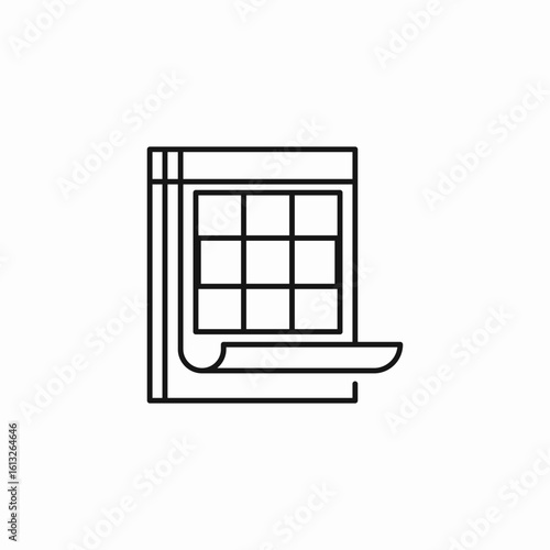notepad grid layout  icon sign vector