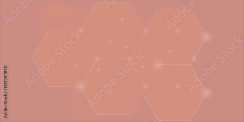 Soft and modern digital background featuring a coral-toned hexagonal grid with glowing nodes. This abstract geometric design creates a futuristic and elegant ambiance