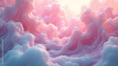 Fluid pastel swirls with dreamy ethereal atmosphere