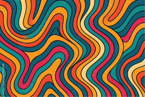 Wallpaper Mural Colorful and Abstract Wavy Patterns Modern and Retro Designs Torontodigital.ca