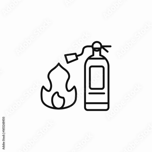 fire extinguisher flame icon sign vector