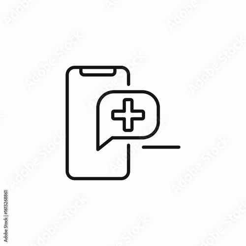 mobile chat medical icon sign vector