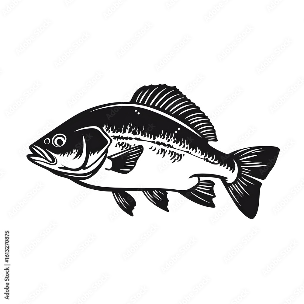Fototapeta premium bass fish silhouette