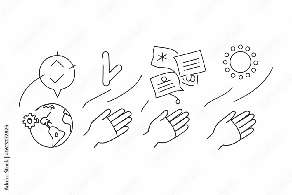 Fototapeta premium Positive Hands Featuring Global Connection and Ideas