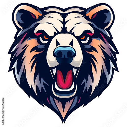 Wallpaper Mural Bear head logo, bear head, multi-colored and attractive, close-up, transparent background Torontodigital.ca