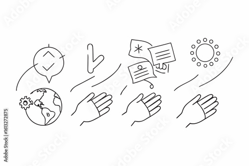 Positive Hands Featuring Global Connection and Ideas