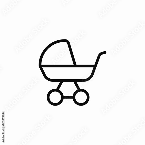 baby stroller carriage icon sign vector