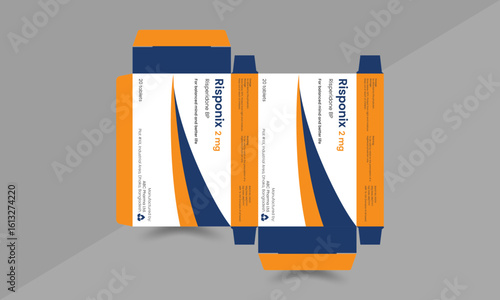Medicine box package design template