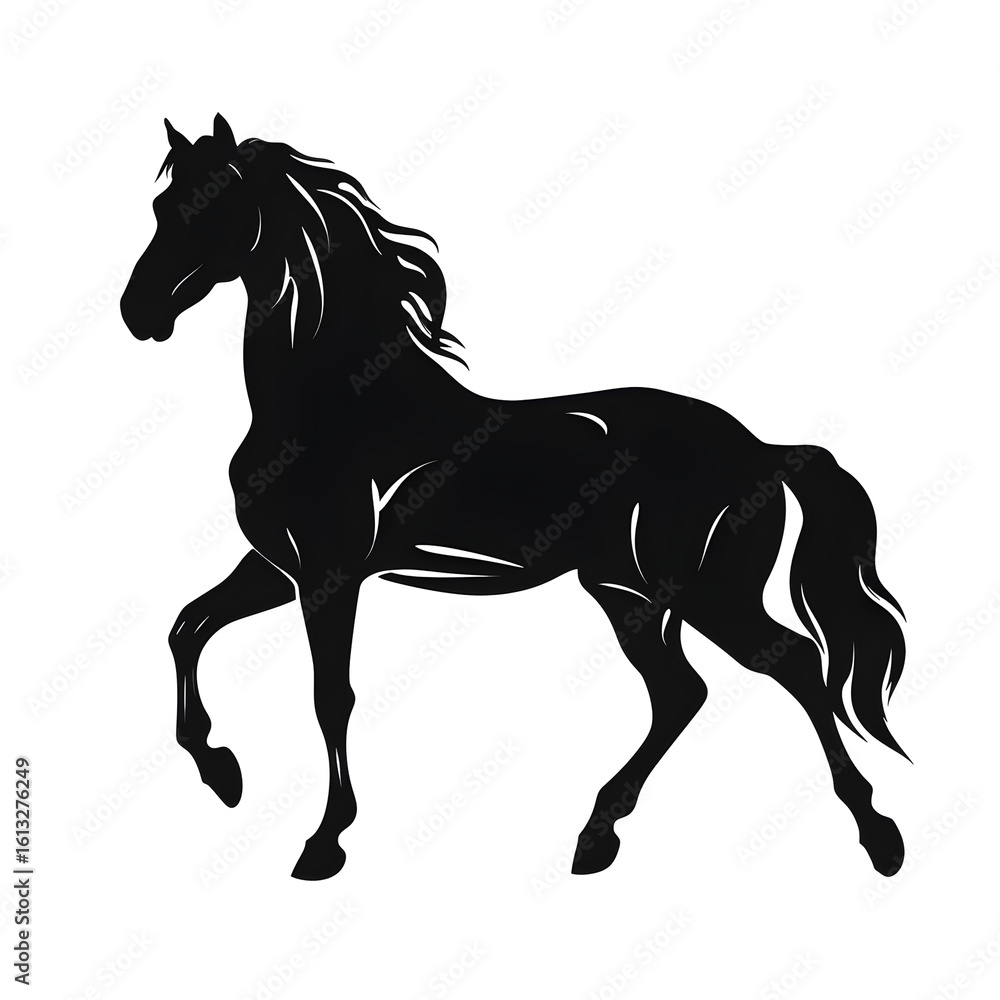 Obraz premium horse drawing silhouette