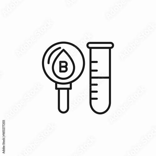 blood test magnifier icon sign vector