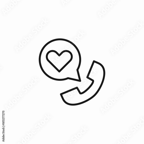 call heart message icon sign vector