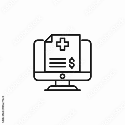 medical bill online icon sign vector