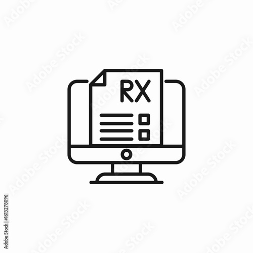 online prescription monitor icon sign vector