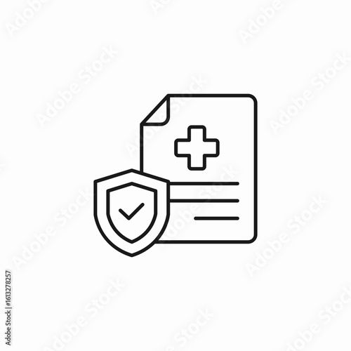 secure medical document icon sign vector