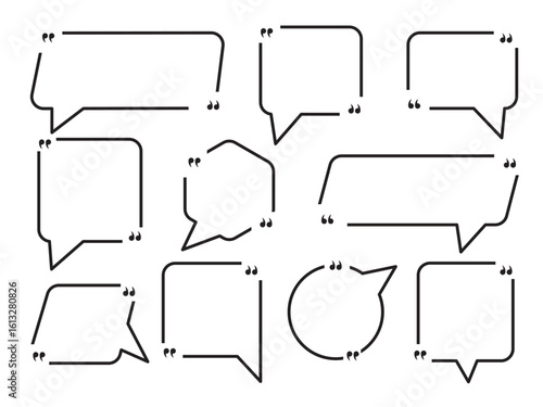 Set of Yellow comment speech bubble on Transparent background. Chat message speech bubble on Transparent Background. EPS 10.
