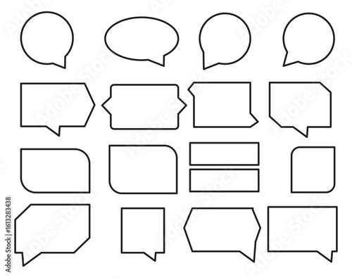 Quote box frame set, Yellow speech bubbles isolated vector set. Chat bubble in yellow, Speech bubble sign and symbol, Quote box icon. Vector illustration.