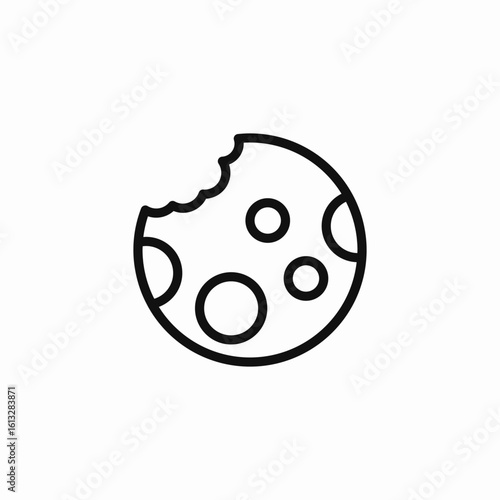 bitten cookie dessert icon sign vector