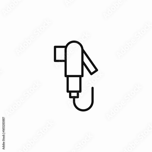 bidet sprayer hose icon sign vector
