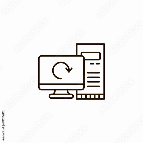 computer system refresh icon sign vector