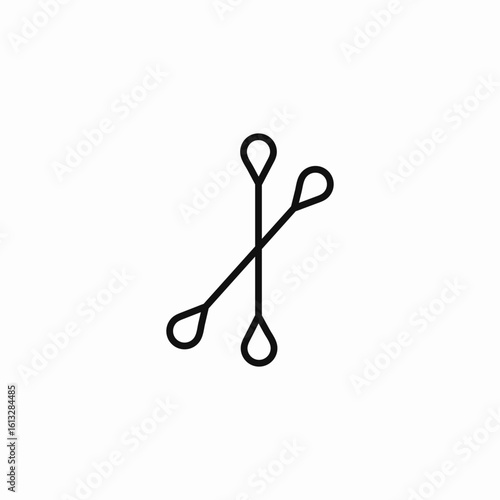 cotton swabs crossed icon sign vector
