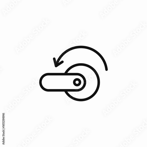 door handle turn icon sign vector