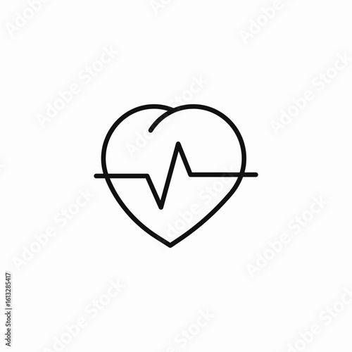 heart ecg pulse icon sign vector