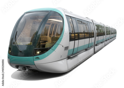 Innovative train technology urban transit modern design. Isolated on transparent background, png. isolated on transparent background, png