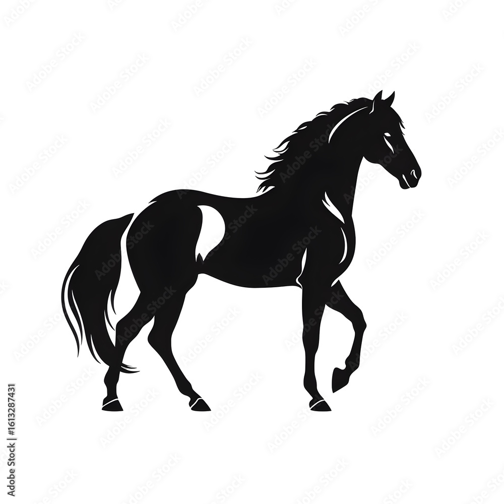 Obraz premium horse drawing silhouette
