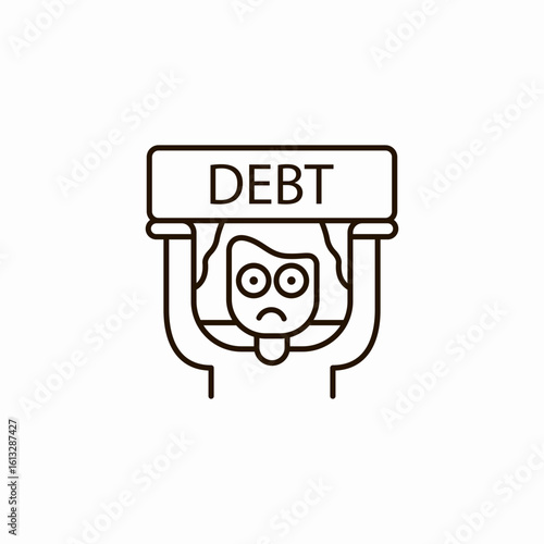 sad man debt icon sign vector