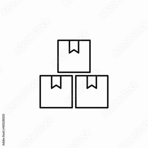 stacked boxes shipping icon sign vector