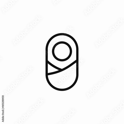 swaddled baby newborn icon sign vector