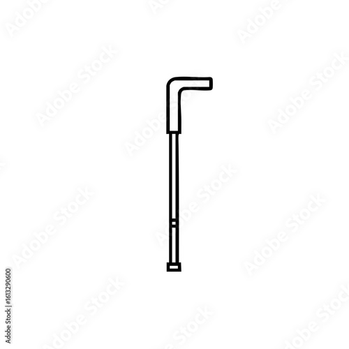 Walking cane icon for disability support, elder care and medical assistance