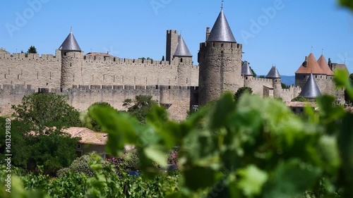 a view of the city of Carcassonne, a fortified town in the south of France