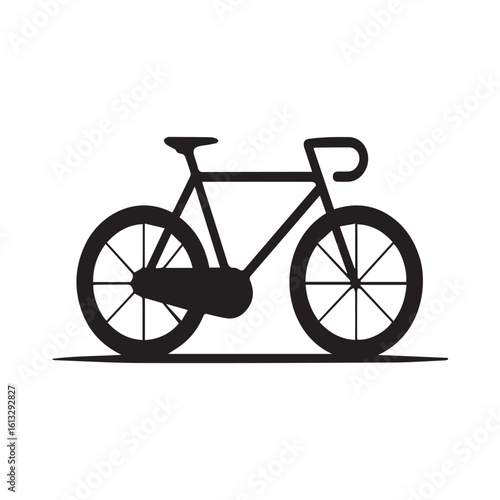 A classic bicycle silhouette on a white background, isolated on white background
