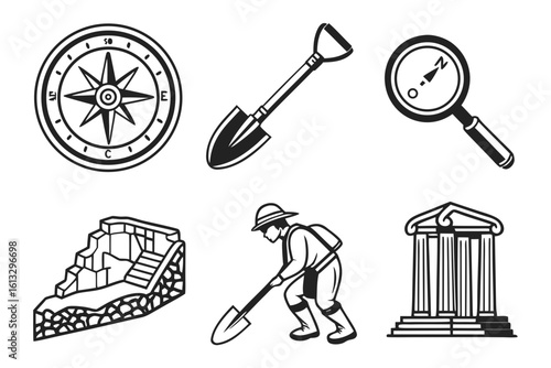 Archeology Tools and Discoveries Collection.