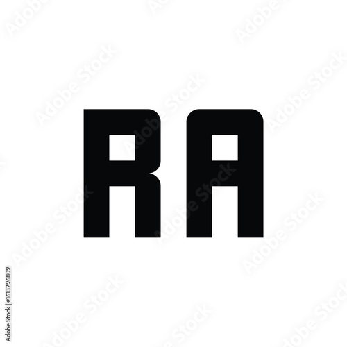 RA monogram logo design letter text name symbol monochrome logotype alphabet character simple logo