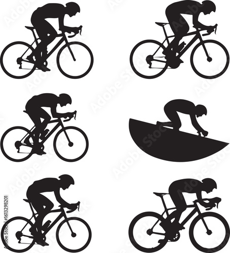 Cyclists racing on bicycles cycling sport
