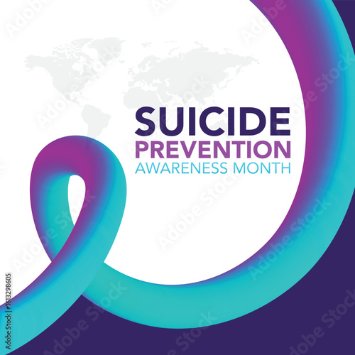 September National Suicide Prevention Awareness Month background. Holiday concept with text and standard colors. Ideal for banners, posters, placards, cards and awareness designs