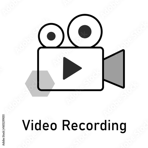 Video Recording Icon – Camera, Play Button, Media, Film, Online Video, Recording, Movie, Multimedia, Stream, Clip