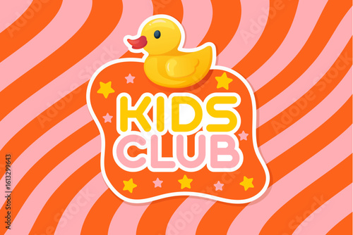 Vector cartoon image of signboard for children's areas or children's rooms. Concept of entertainment and games for children. Element for your design